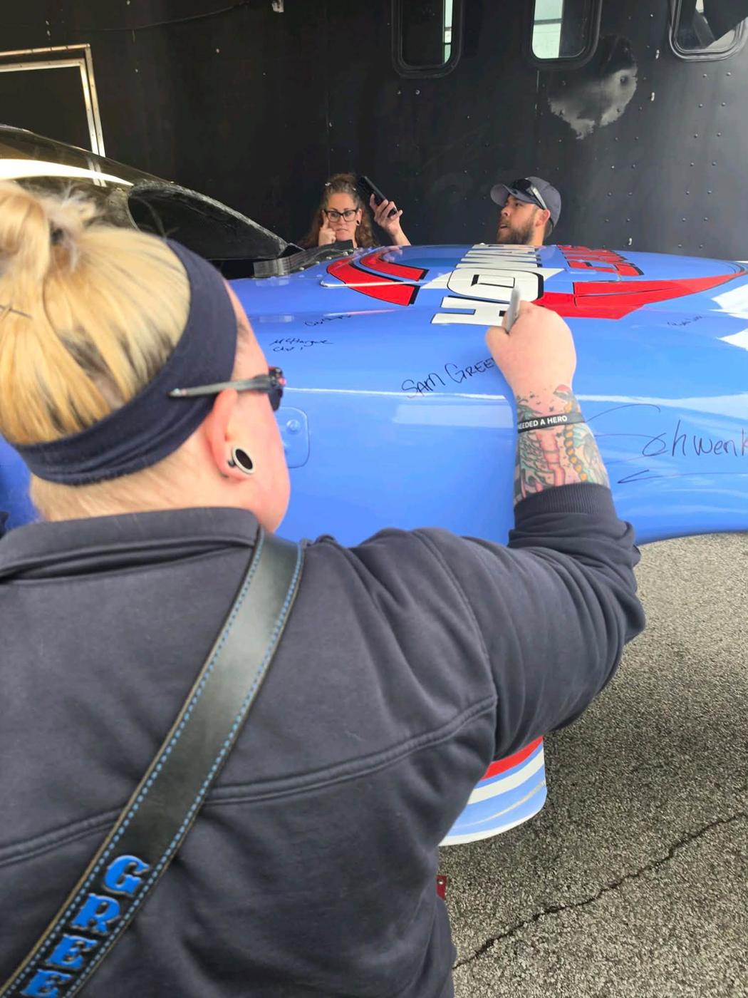 Signing the body, Chris King's #343